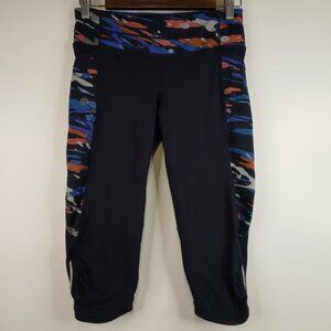 Athleta Blue Capri Side Pockets Leggings Size S